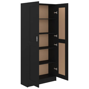 Libreria/Armadio Nera 82,5x30,5x185,5 cm in Legno Multistrato