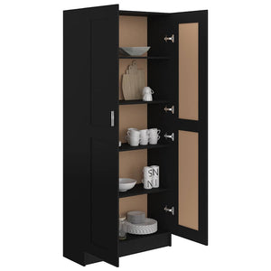 Libreria/Armadio Nera 82,5x30,5x185,5 cm in Legno Multistrato