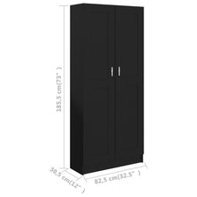 Indlæs billede til gallerivisning Libreria/Armadio Nera 82,5x30,5x185,5 cm in Legno Multistrato
