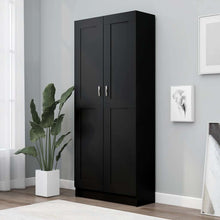Indlæs billede til gallerivisning Libreria/Armadio Nera 82,5x30,5x185,5 cm in Legno Multistrato