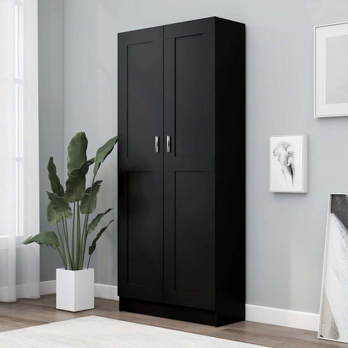 Libreria/Armadio Nera 82,5x30,5x185,5 cm in Legno Multistrato