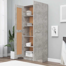 Carica l&#39;immagine nel visualizzatore di Gallery, Libreria Armadio Grigio Cemento 82,5x30,5x185,5 cm in Legno Multistrato