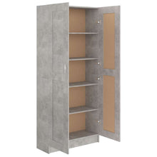 Carica l&#39;immagine nel visualizzatore di Gallery, Libreria Armadio Grigio Cemento 82,5x30,5x185,5 cm in Legno Multistrato