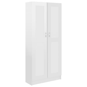Libreria Armadio Bianco Lucido 82,5x30,5x185,5 cm in Legno Multistrato
