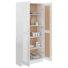 Indlæs billede til gallerivisning Libreria Armadio Bianco Lucido 82,5x30,5x185,5 cm in Legno Multistrato