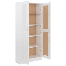Indlæs billede til gallerivisning Libreria Armadio Bianco Lucido 82,5x30,5x185,5 cm in Legno Multistrato