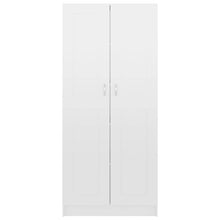 Indlæs billede til gallerivisning Libreria Armadio Bianco Lucido 82,5x30,5x185,5 cm in Legno Multistrato