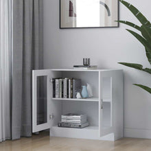 Carica l&#39;immagine nel visualizzatore di Gallery, Armadietto con Vetrina Bianco 82,5x30,5x80 cm Legno Multistrato