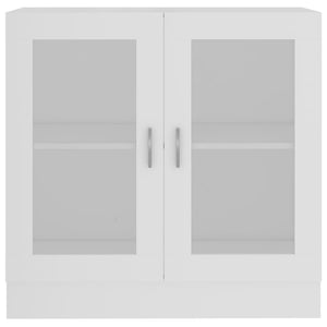 Armadietto con Vetrina Bianco 82,5x30,5x80 cm Legno Multistrato