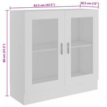 Carica l&#39;immagine nel visualizzatore di Gallery, Armadietto con Vetrina Bianco 82,5x30,5x80 cm Legno Multistrato