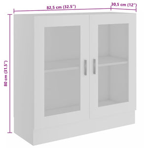 Armadietto con Vetrina Bianco 82,5x30,5x80 cm Legno Multistrato