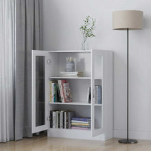 Carica l&#39;immagine nel visualizzatore di Gallery, Armadietto con Vetrina Bianco 82,5x30,5x115cm Legno Multistrato