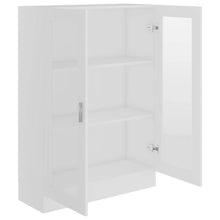 Carica l&#39;immagine nel visualizzatore di Gallery, Armadietto con Vetrina Bianco 82,5x30,5x115cm Legno Multistrato