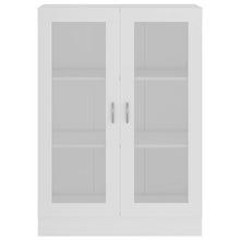 Carica l&#39;immagine nel visualizzatore di Gallery, Armadietto con Vetrina Bianco 82,5x30,5x115cm Legno Multistrato
