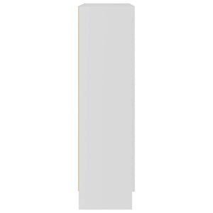 Armadietto con Vetrina Bianco 82,5x30,5x115cm Legno Multistrato