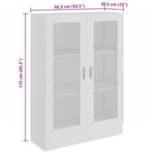 Carica l&#39;immagine nel visualizzatore di Gallery, Armadietto con Vetrina Bianco 82,5x30,5x115cm Legno Multistrato