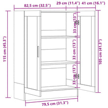 Carica l&#39;immagine nel visualizzatore di Gallery, Armadietto con Vetrina Bianco 82,5x30,5x115cm Legno Multistrato