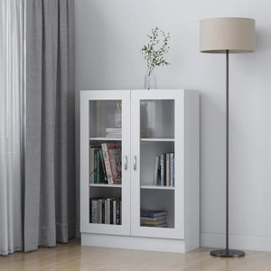 Armadietto con Vetrina Bianco 82,5x30,5x115cm Legno Multistrato
