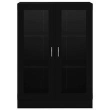 Carica l&#39;immagine nel visualizzatore di Gallery, Armadietto con Vetrina Nero 82,5x30,5x115 cm Legno Multistrato