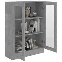 Laden Sie das Bild in den Galerie-Viewer, Armadietto Vetrina Grigio Cemento 82,5x30,5x115 cm Multistrato