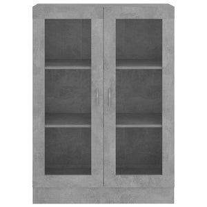 Armadietto Vetrina Grigio Cemento 82,5x30,5x115 cm Multistrato