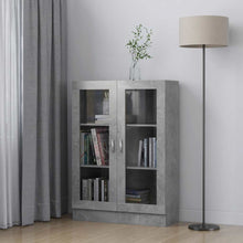 Laden Sie das Bild in den Galerie-Viewer, Armadietto Vetrina Grigio Cemento 82,5x30,5x115 cm Multistrato