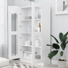Carica l&#39;immagine nel visualizzatore di Gallery, Armadietto con Vetrina Bianco 82,5x30,5x150cm Legno Multistrato