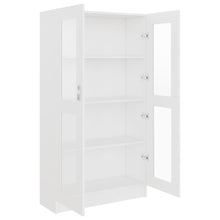 Carica l&#39;immagine nel visualizzatore di Gallery, Armadietto con Vetrina Bianco 82,5x30,5x150cm Legno Multistrato