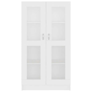 Armadietto con Vetrina Bianco 82,5x30,5x150cm Legno Multistrato