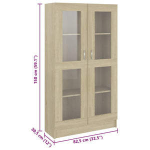 Armadietto Vetrina Rovere Sonoma 82,5x30,5x150 cm Multistrato