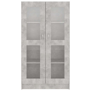 Armadietto Vetrina Grigio Cemento 82,5x30,5x150 cm Multistrato