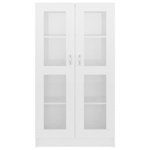 Armadietto Vetrina Bianco Lucido 82,5x30,5x150 cm Multistrato