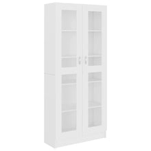 Carica l&#39;immagine nel visualizzatore di Gallery, Armadietto Vetrina Bianco 82,5x30,5x185,5 cm Legno Multistrato