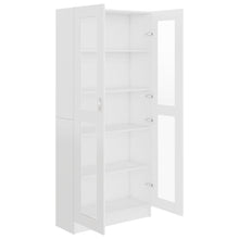 Carica l&#39;immagine nel visualizzatore di Gallery, Armadietto Vetrina Bianco 82,5x30,5x185,5 cm Legno Multistrato