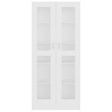 Carica l&#39;immagine nel visualizzatore di Gallery, Armadietto Vetrina Bianco 82,5x30,5x185,5 cm Legno Multistrato