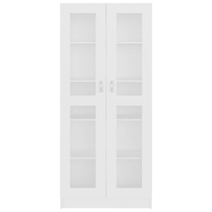 Armadietto Vetrina Bianco 82,5x30,5x185,5 cm Legno Multistrato