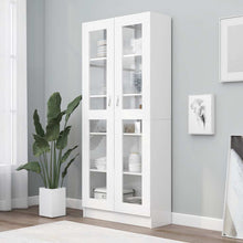 Carica l&#39;immagine nel visualizzatore di Gallery, Armadietto Vetrina Bianco 82,5x30,5x185,5 cm Legno Multistrato