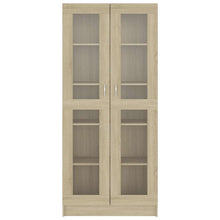 Carica l&#39;immagine nel visualizzatore di Gallery, Armadietto Vetrina Rovere Sonoma 82,5x30,5x185,5 cm Multistrato