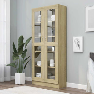 Armadietto Vetrina Rovere Sonoma 82,5x30,5x185,5 cm Multistrato