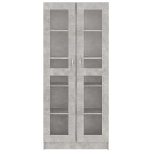 Charger l&#39;image dans la galerie, Armadietto Vetrina Grigio Cemento 82,5x30,5x185,5cm Multistrato