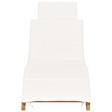 Charger l&#39;image dans la galerie, Lettino Prendisole Cuscino Bianco Crema in Teak