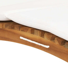Charger l&#39;image dans la galerie, Lettino Prendisole Cuscino Bianco Crema in Teak