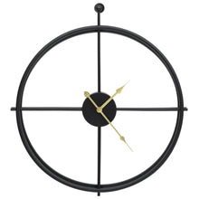 Carica l&#39;immagine nel visualizzatore di Gallery, Orologio da Parete Nero 52 cm in Ferro