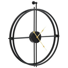 Carica l&#39;immagine nel visualizzatore di Gallery, Orologio da Parete Nero 52 cm in Ferro