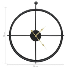 Carica l&#39;immagine nel visualizzatore di Gallery, Orologio da Parete Nero 52 cm in Ferro