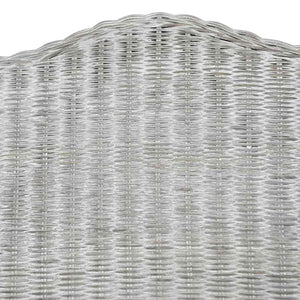 Poltrona con Cuscino Grigio in Rattan Naturale e Lino
