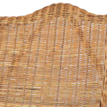 Charger l&#39;image dans la galerie, Poltrona con Cuscino Marrone Chiaro in Rattan Naturale e Lino