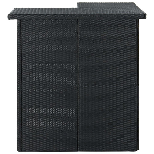 Tavolo Bar ad Angolo Nero 100x50x105 cm in Polyrattan da esterni