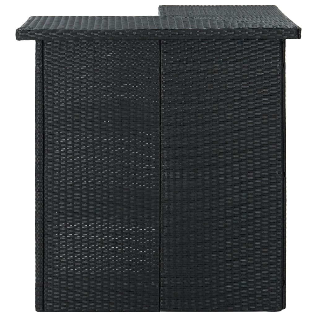 Tavolo Bar ad Angolo Nero 100x50x105 cm in Polyrattan da esterni