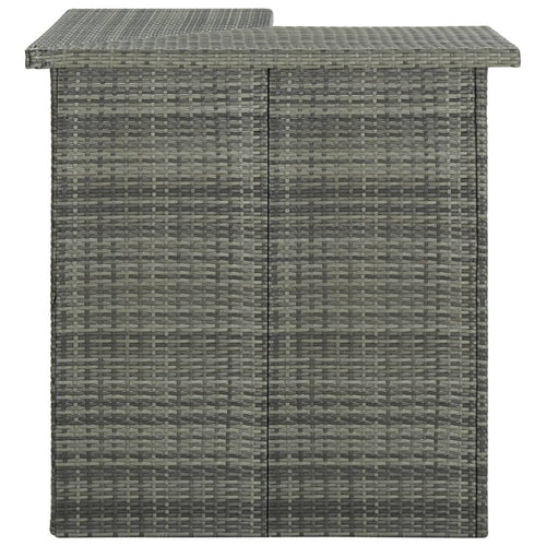 Tavolo Bar Angolare Grigio 100x50x105 cm in Polyrattan da esterni